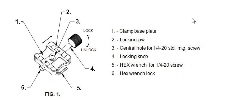 Turning locking knob #4 in clockwise direction will cause jaw to 