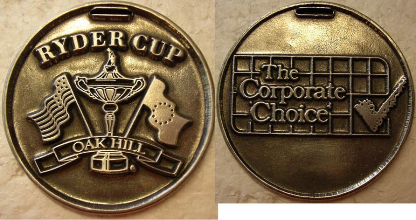 METAL RYDER CUP BAG TAG OAK HILL  