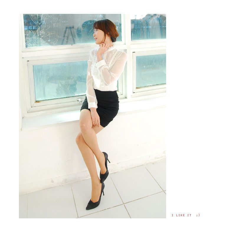 A005260 / Lovely Lace Chiffon Blouse, Romantic, Woman, Ladies, Korea 