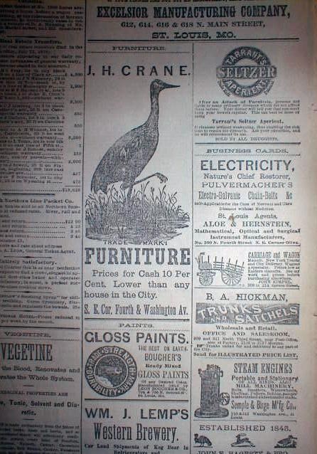 Orig 1878 newspaper St Louis MISSOURI Jesse James era  