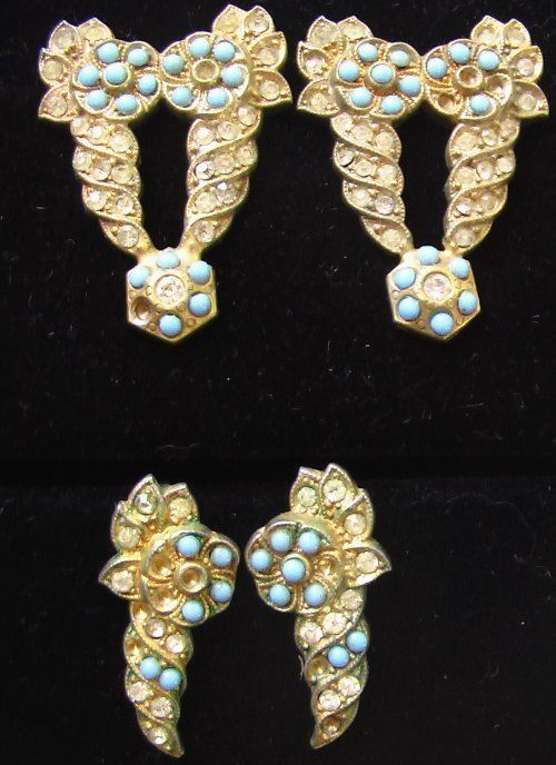 Art Deco 20s Dress Clip & Earring Set   Gorgeous  