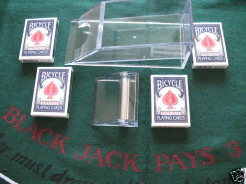 Deck Dealer Shoe BlackJack + 4 Bicycle Playing Cards  