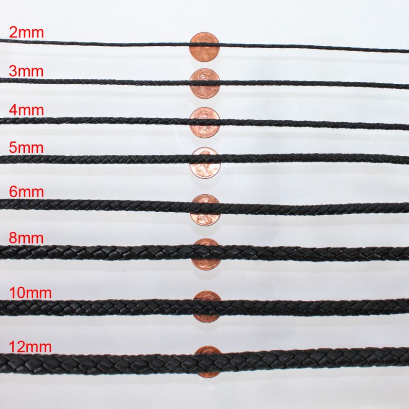 2mm Black Bolo Braided Leather Cord Necklace 10 yard  