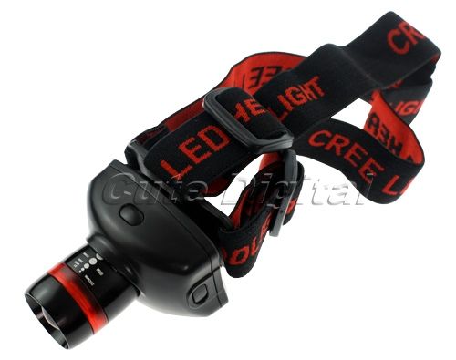 5W LED Zoom Torch Headlamp Head Light Flashlight 160Lm  