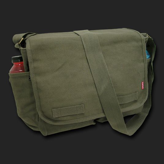 MILITARY OLIVE ARMY HEAVYWEIGHT MESSENGER BAG BACKPACK  