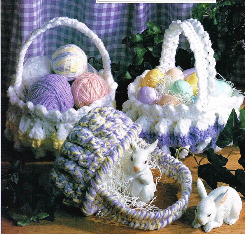 Pattern to Make EASTER BASKETS IN 2 SIZES ~~ Crochet PATTERN  