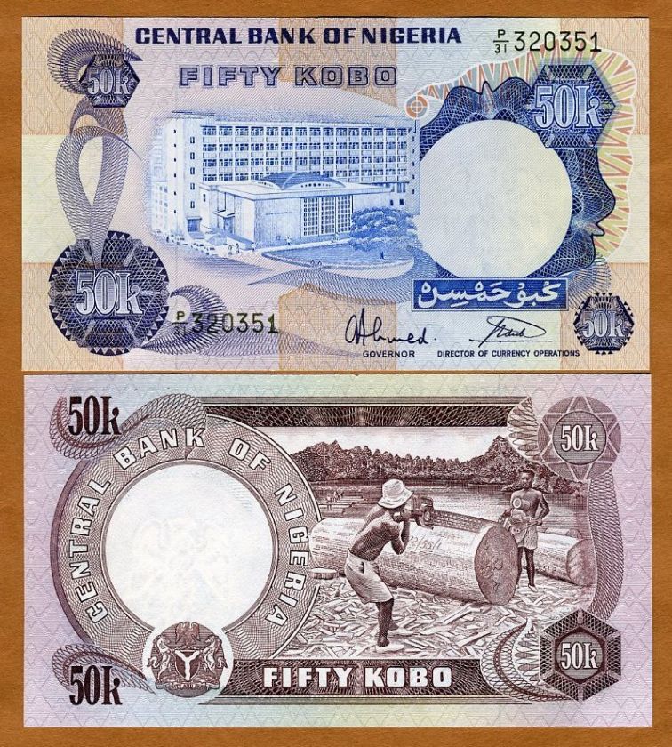 Nigeria, 50 Kobo, ND (1973 1978), P 14 (14g) UNC  