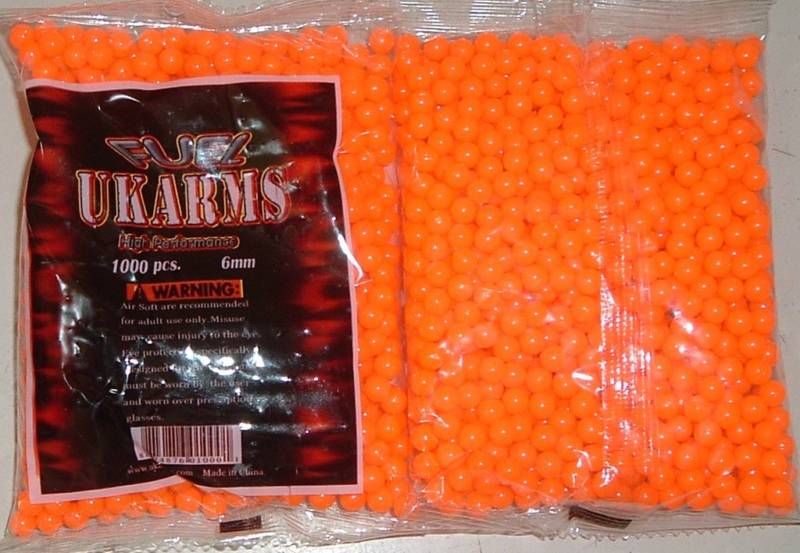 1000 .12G Orange 6MM Soft BBs Airsoft Rifle Pistol Gram  