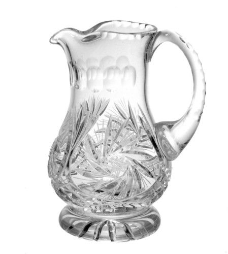 Cut Crystal Jug Pitcher Pinwheel Tropics Spring  