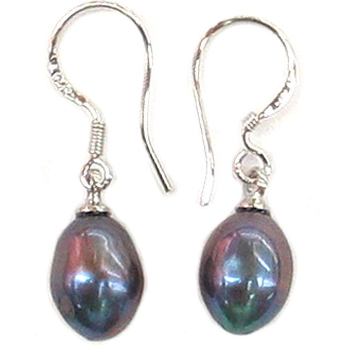 925 Sterling Silver Black Pearl Her Dangling Earrings  