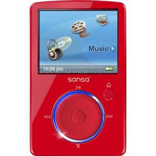 Red SanDisk Sansa Fuze Portable 4GB  Player 1.9 LCD microSD Card 