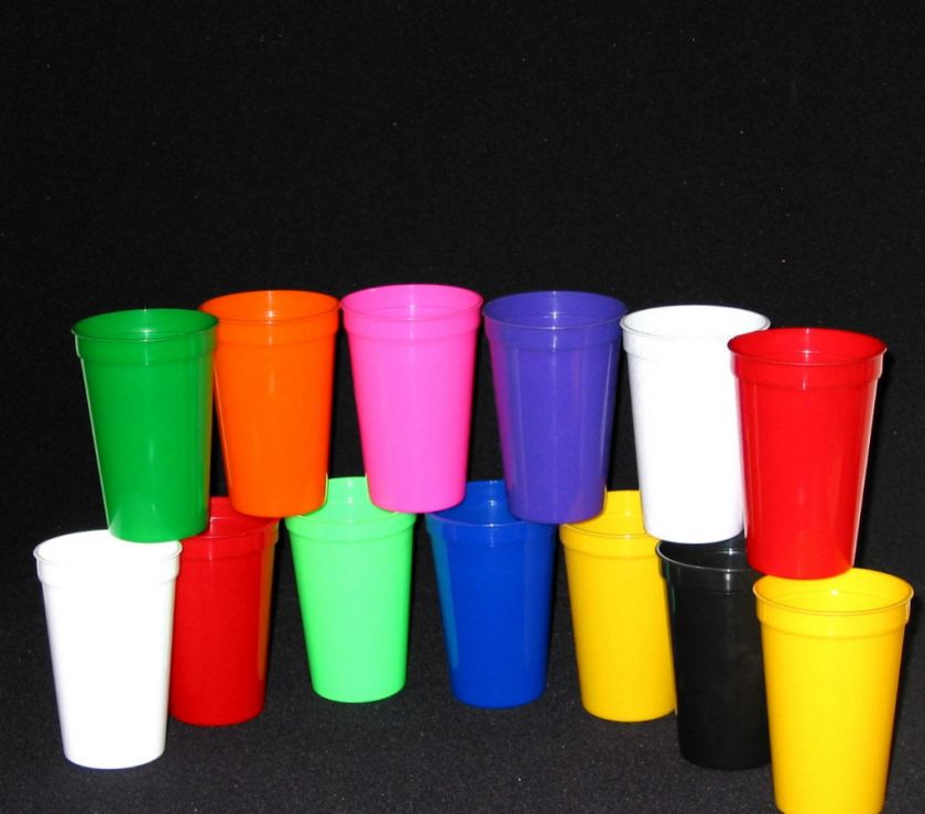WHOLESALE LOT 100 16 OZ PLASTIC DRINKING GLASSES CUPS  