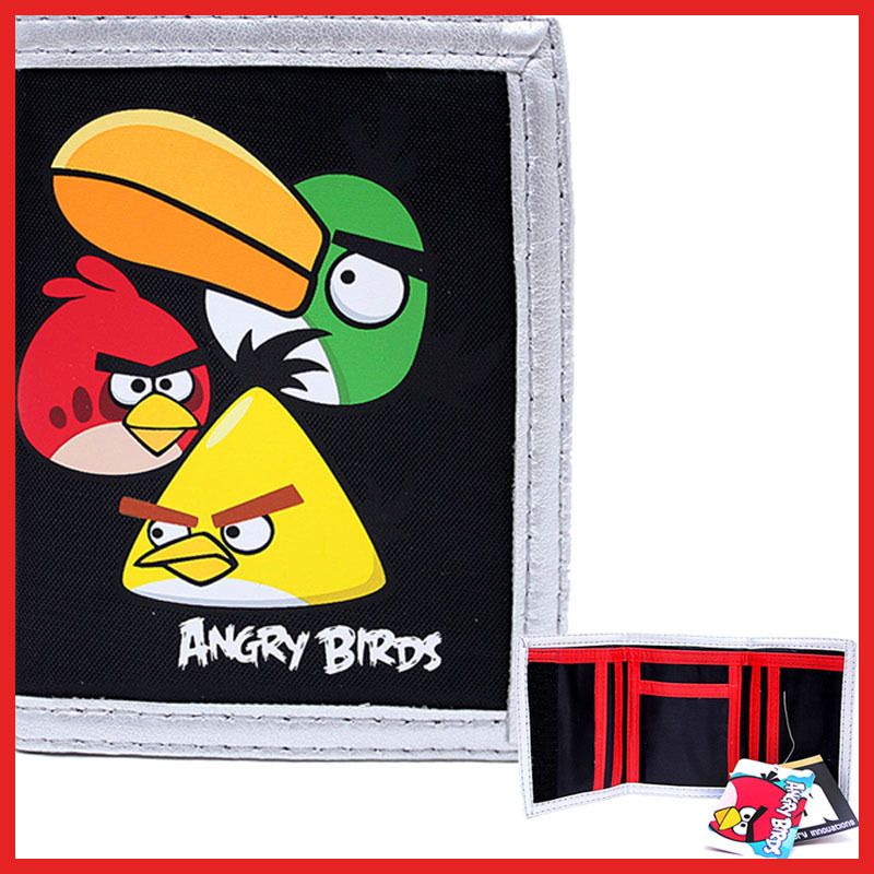 Angry Birds Kids Wallet  Trifold w/Red, Yellow, Green Bird   Rovio 