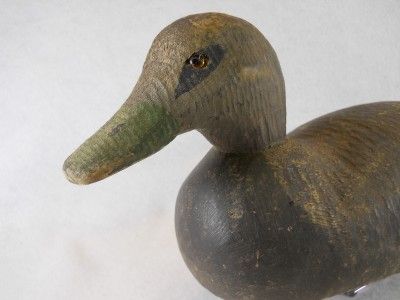 Black Duck Decoy by Animal Trap of Mississippi Solid with Long Stamp 