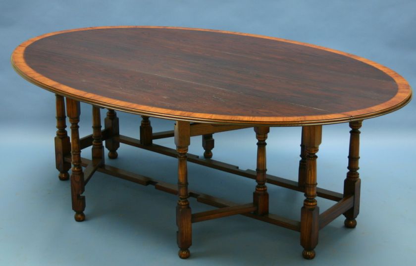 Antique Style Irish Wake Solid Oak Gateleg Dining Table  