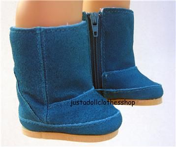 Doll Clothes Boots Aqua Sherpa Fit American Girl &18  