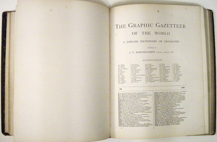   Bartholomew THE GRAPHIC ATLAS & GAZETTEER OF THE WORLD 128 Maps  