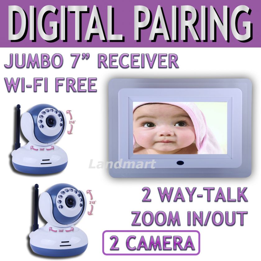 Wireless Digital Baby Monitor Video Intercom 2 Camera  