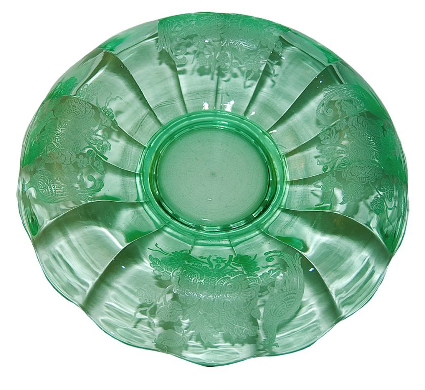 Paden City Grn Peacock & Rose / Nora Bird Console Bowl  