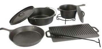 Buffalo Tools 8 pc Cast Iron Camping Stove Cook Set CICS8  