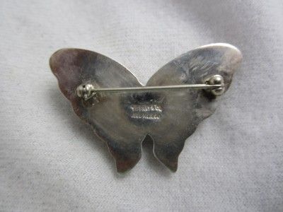   & CO VINTAGE STERLING SILVER PUFFY BUTTERFLY PIN / BROOCH  