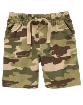 Gymboree NWT Boys Camouflage Shorts brown green 12 18 M  