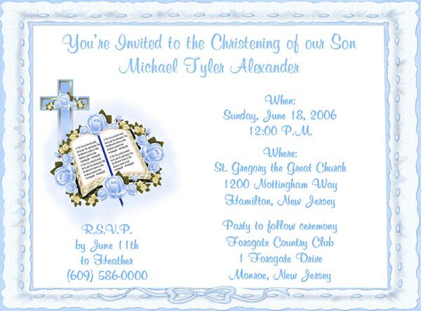 10 ELEGANT BABYS CHRISTENING OR BAPTISM INVITATIONS  