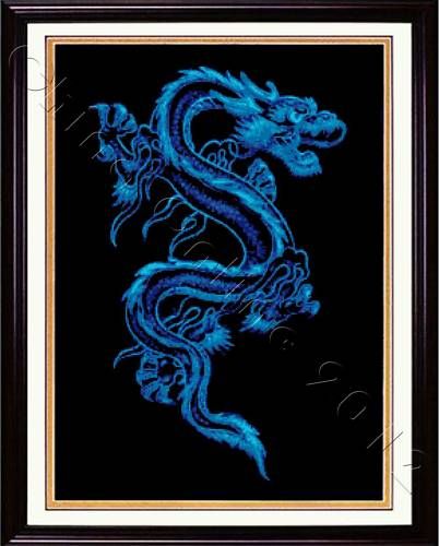 BLUE DRAGON   counted cross stitch kit  