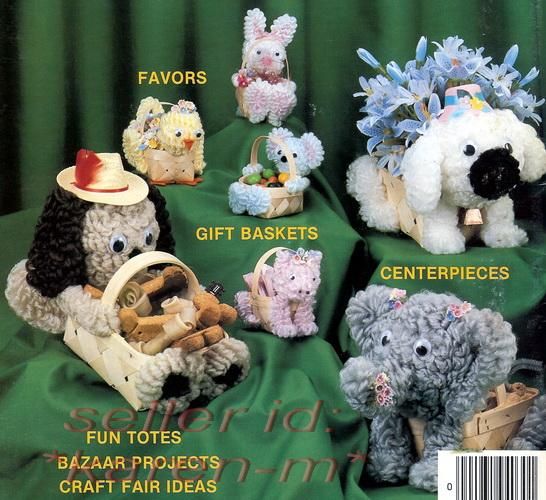 Chenille ANIMAL BASKETS Pattern Book~TOTES CRAFT FAIRS  