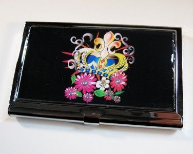  and Crown Themed Business Card Holder, Credit Card and Money Holder 