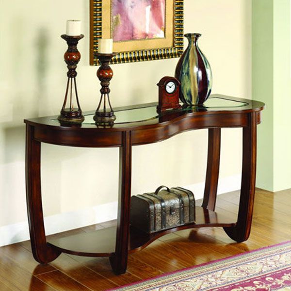 Crystal Falls Glass Top Console Table  