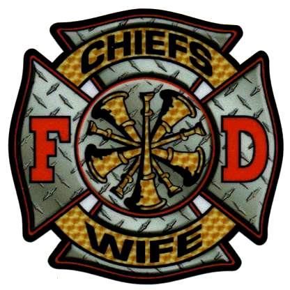 FIRE CHIEFS WIFE FULL COLOR DIAMOND PLATE FIRE DECAL  