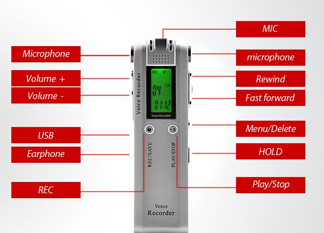 560hr 2G Digital Voice Activated Recorder Dictaphone FM  