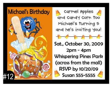 20 PERSONALIZED HALLOWEEN PARTY INVITATIONS  