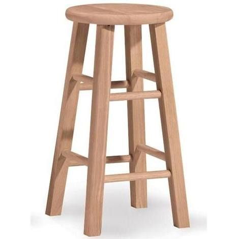 Dining Essentials Roundtop Bar Stool 24 Inch   Natural  