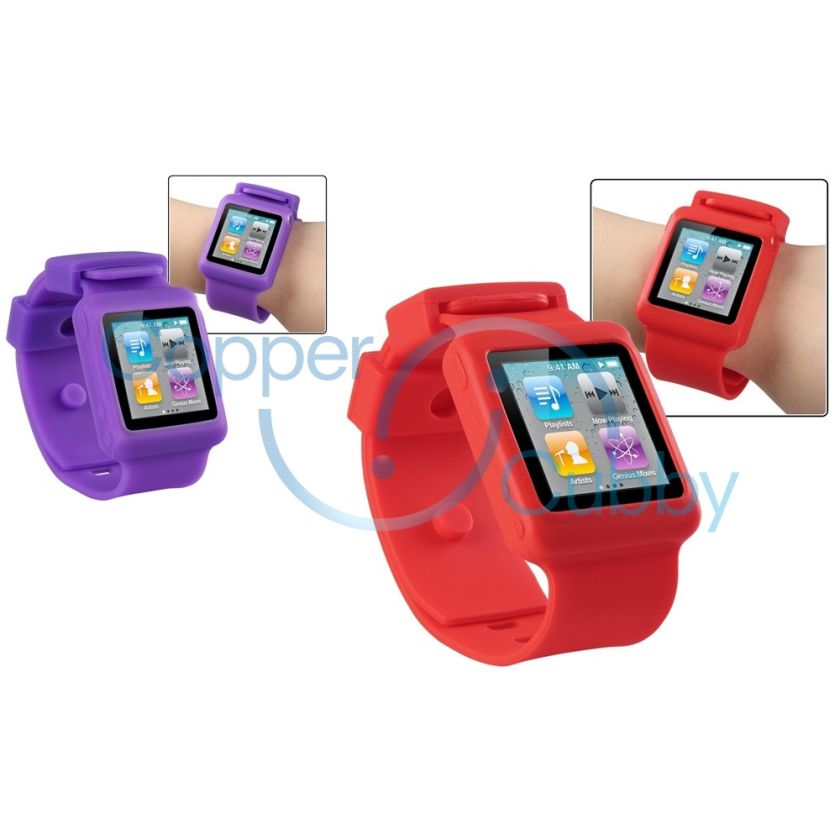 Exercise Watch Wrist Band Silicone Case for Apple iPod Nano 6 8/16GB 