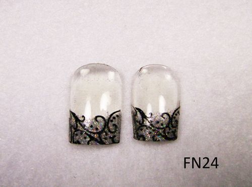 Pre Glued French Acrylic False Nail Tips Art Nails FN24  