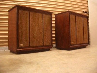 MID CENTURY FISHER XP 18 SPEAKERS WALNUT CABINETS ~PRESIDENT SERIES 