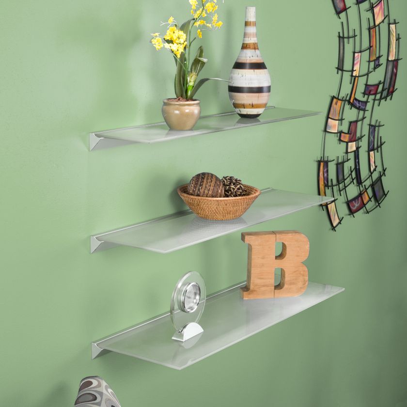 Glass FLOATING SHELF 36 WALL DISPLAY 8D Home or Office SEI EN5536 