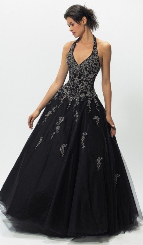 New Black Halter Formal Prom Ball Gown Evening Dress Stock Size 6 8 10 
