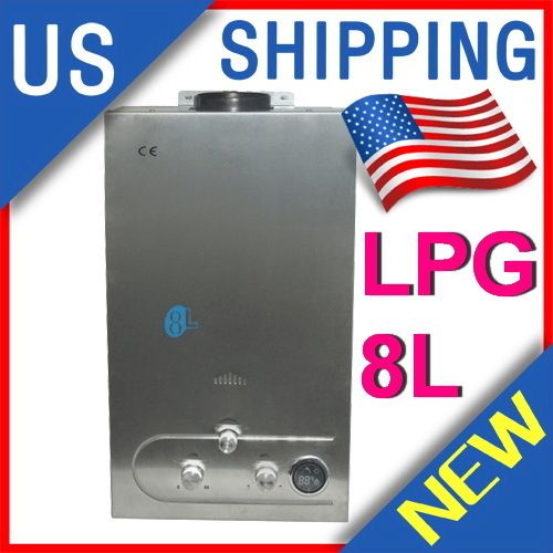   Regulator+ 8L LPG GAS TANKLESS INSTANT HOT WATER HEATER STAINLESS