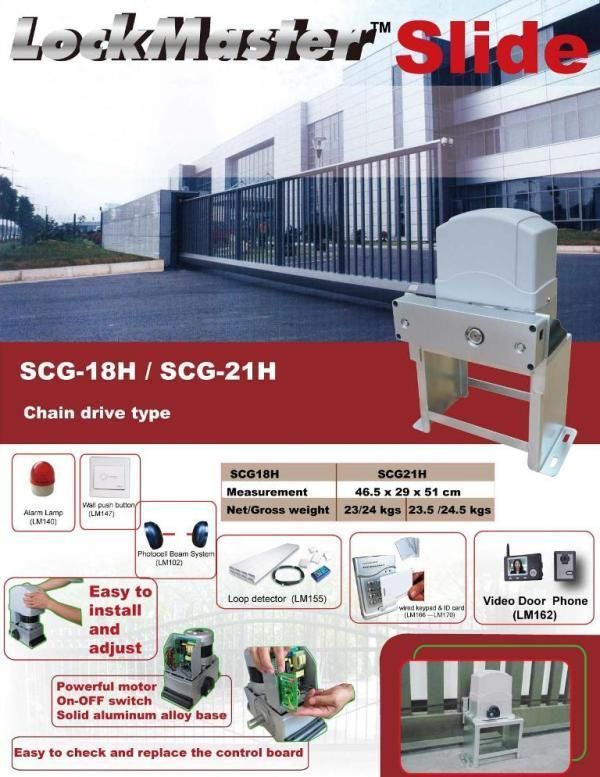 NEW SLIDING GATE OPENER SCG 18H GATE OPERATOR GATE MOTOR LOCKMASTER 