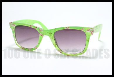 Limited FLORAL Wayfarer Sunglasses Retro Flower WHITE  