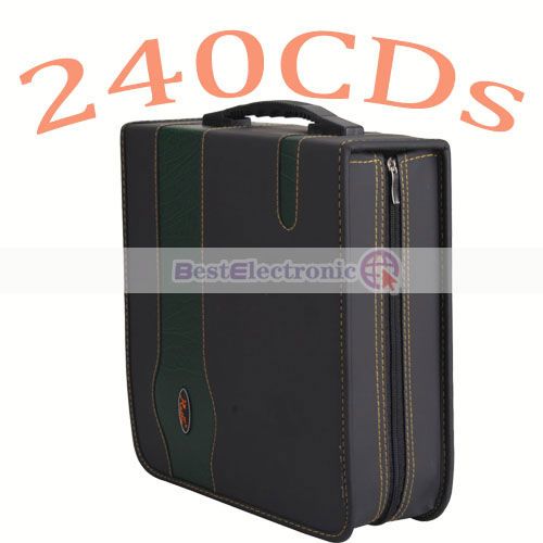 New 240 Disc CD DVD Holder Wallte Case Bag Black green  