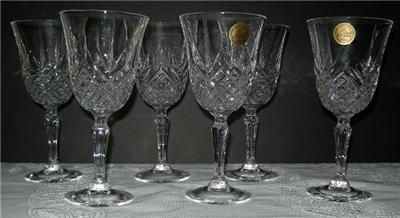 Lot of 6 Cristal DArques Crystal Garanti Wine Glasses  