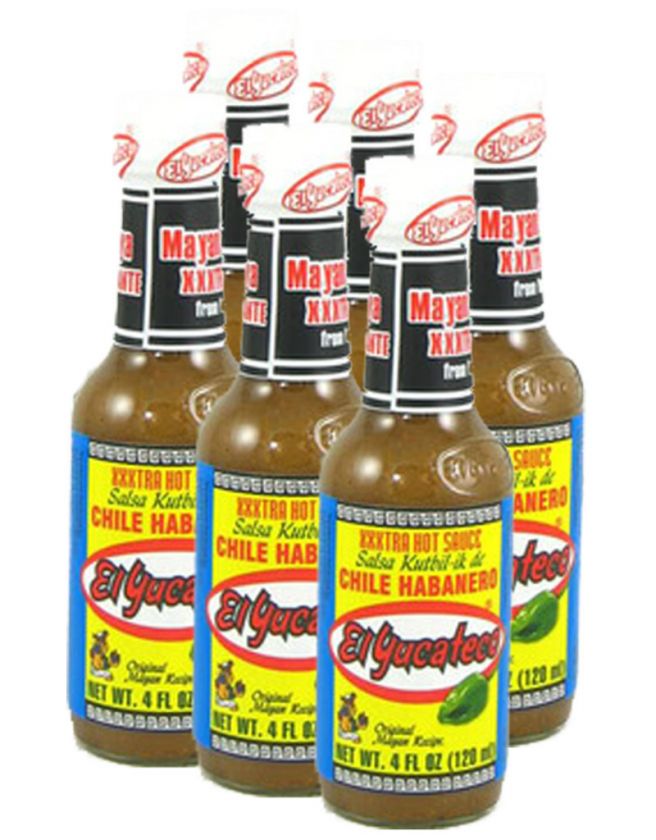 El Yucateco XXXtra Hot Kutbil ik or Caribbean Hot Sauce 6 Pack  