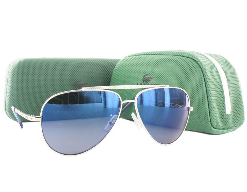 NEW Lacoste L134 S 045 Silver L134S Aviator Sunglasses  