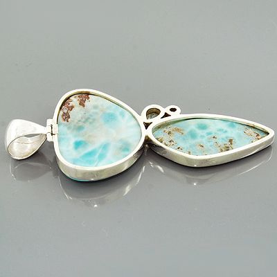 Huge Larimar Amethyst Topaz Gemstone 925 Sterling Silver Valentine 