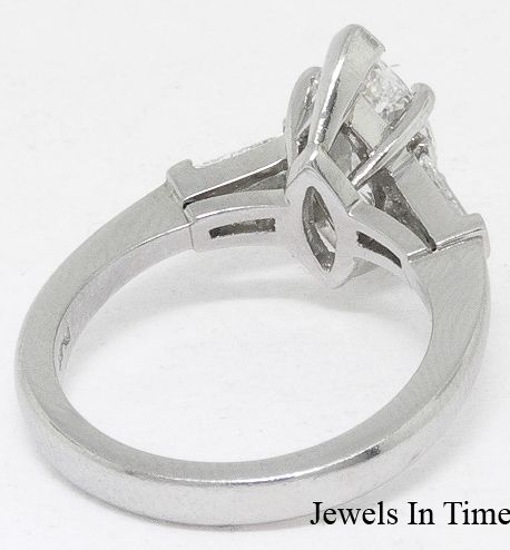 Ring 1.65 Carat Marquise Brilliant Diamond AGS Platinum  