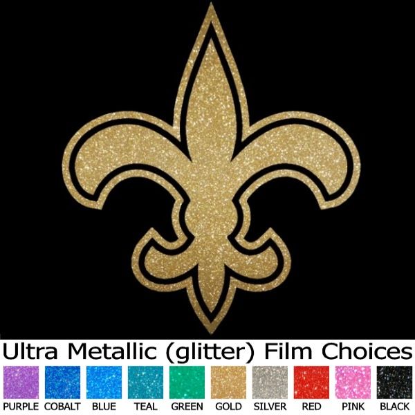 Fleur de lis Saints Gold Chrome 14 Stickers Decals NFL  